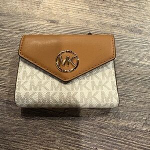 Michael Kors Tan and Cream Logo Wallet
